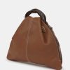 Source Unknown Calfskin Triangle Tote, Brunette