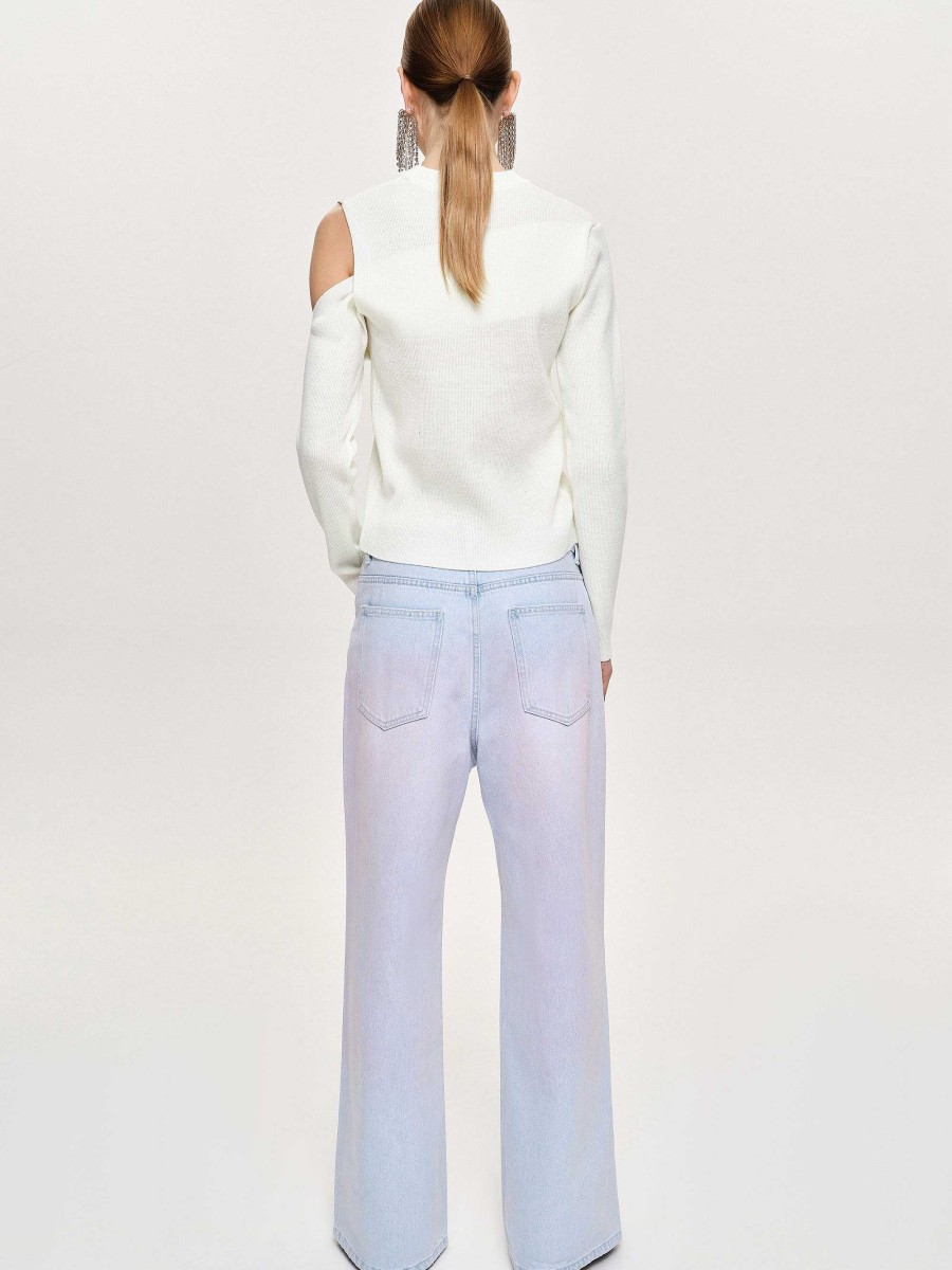 Source Unknown Painted Wide-Leg Jeans, Pink Washed