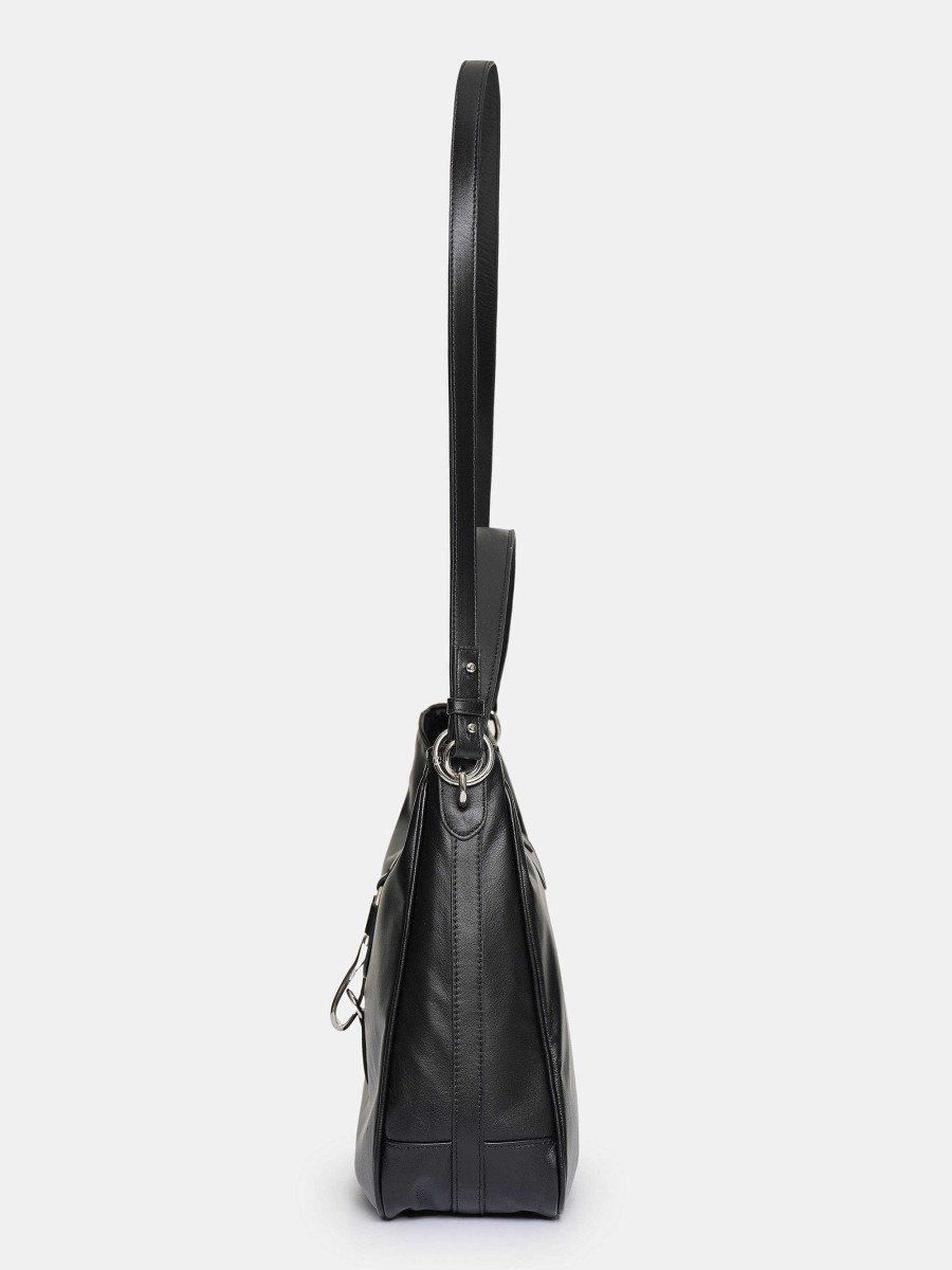 Source Unknown Leather Hobo Bag, Black