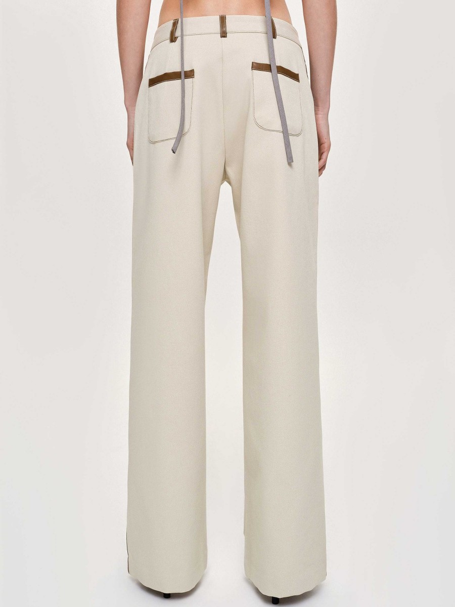 Source Unknown Leather-Trimmed Pants, Canvas