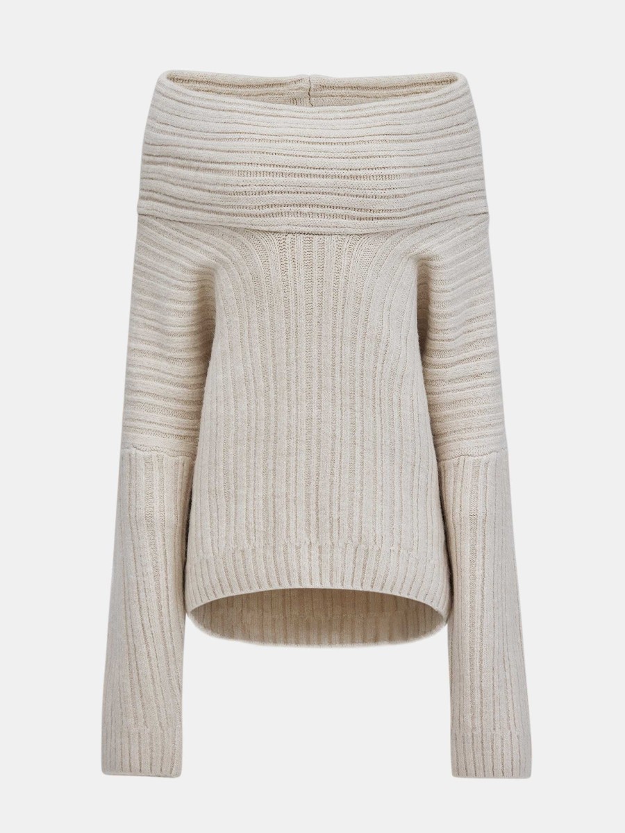 Source Unknown Becca Oversized High Roll Knit Pullover, Birch