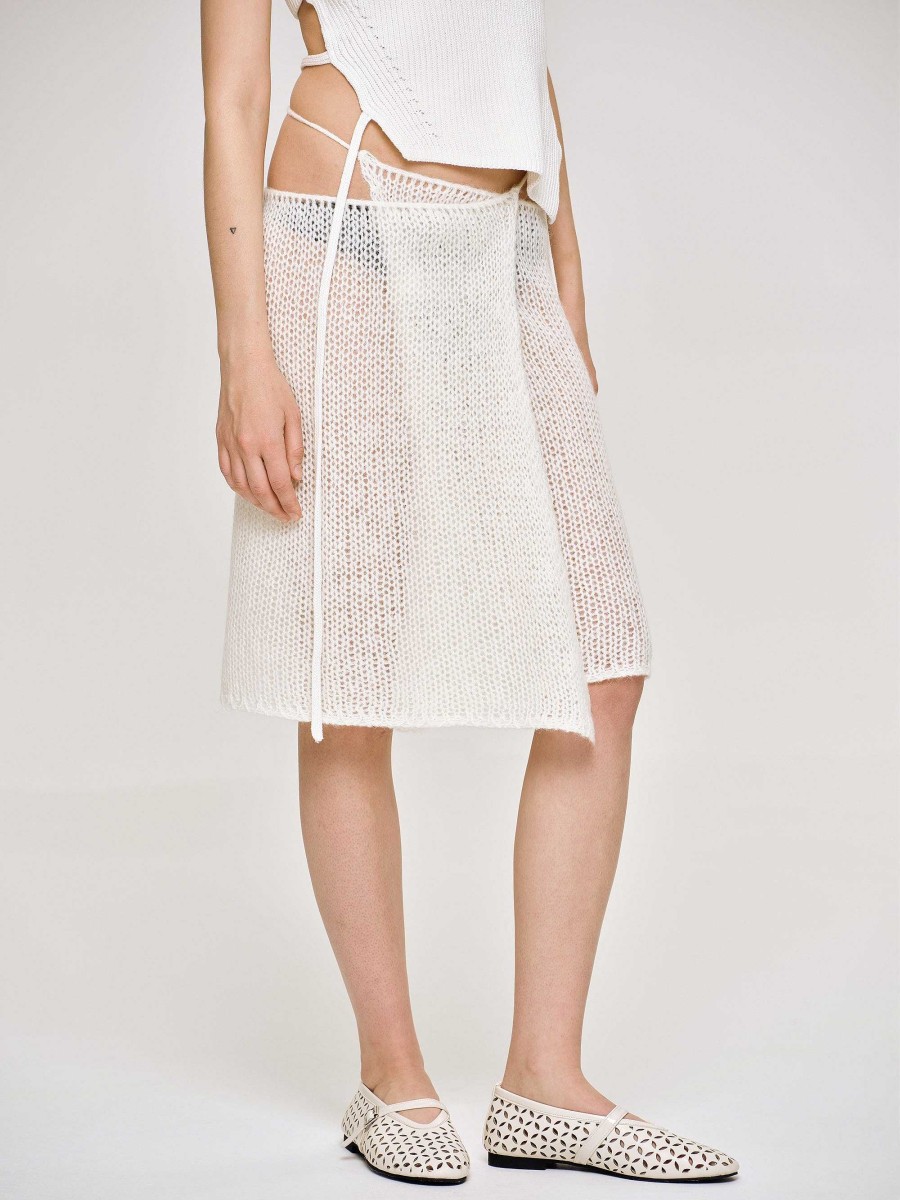 Source Unknown Semi-Sheer Knit Skirt, Birch