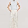 Source Unknown Sevilla Crochet Wide Trousers, Ecru