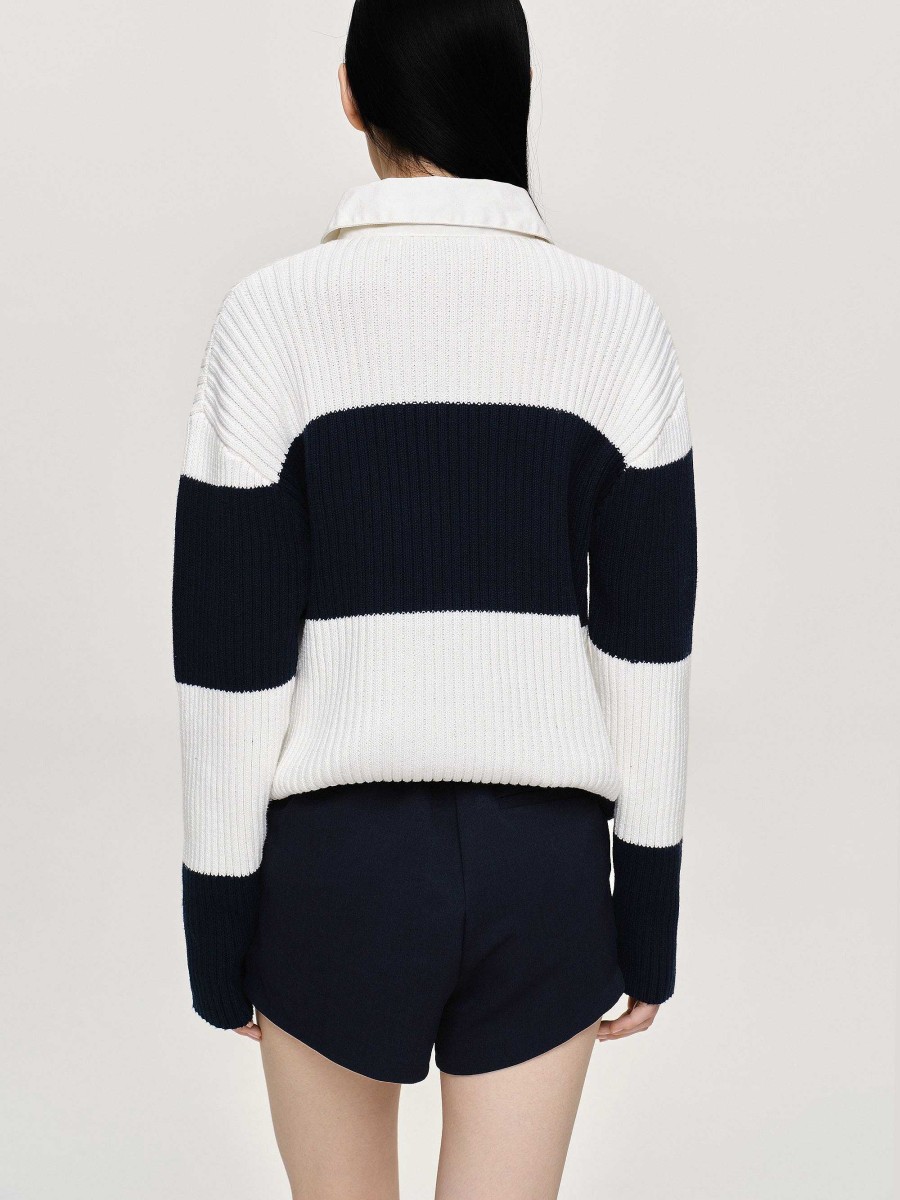 Source Unknown Matias Oversized Knit Polo, Navy