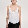 Source Unknown Intersia Floral Tank Top, White