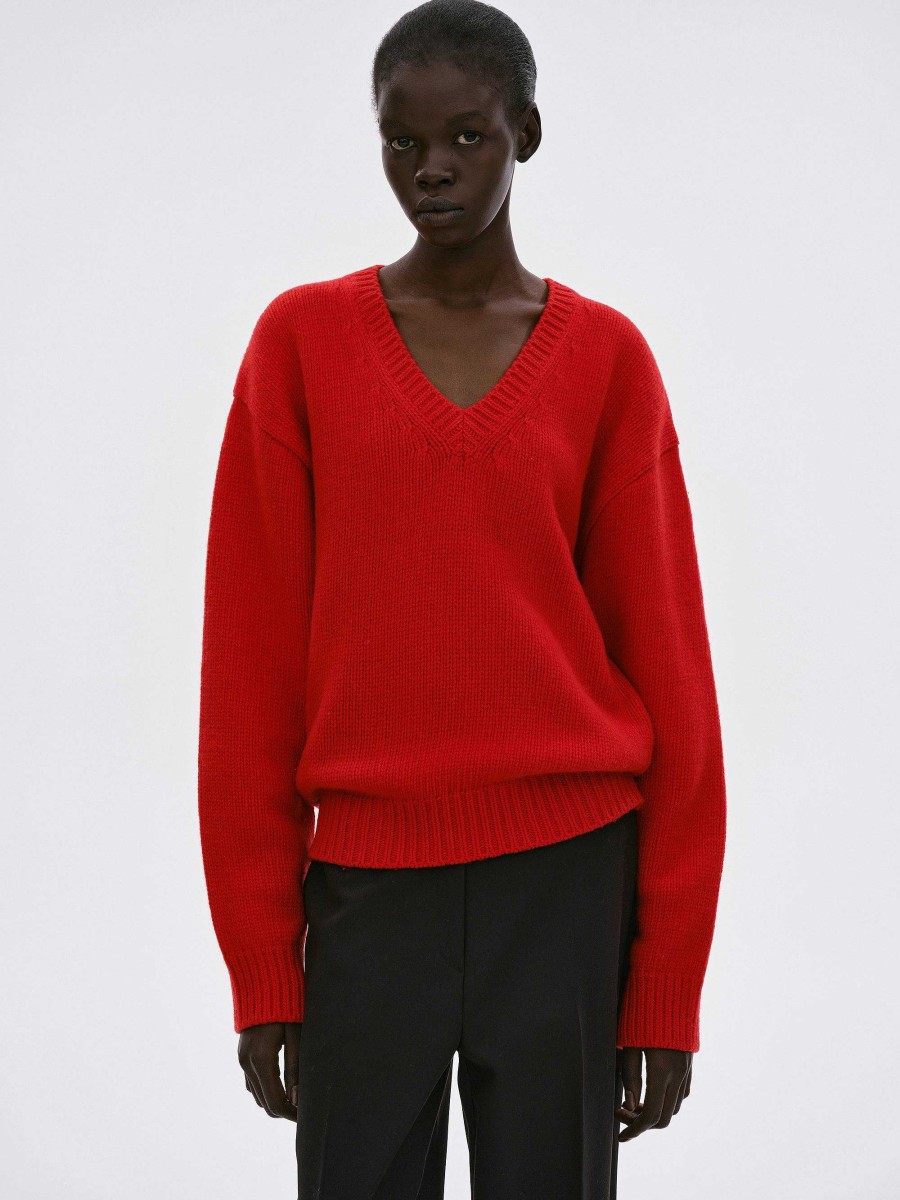 Source Unknown Extra-Fine Wool Jumper, Red