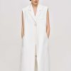 Source Unknown Sleeveless Long Blazer, White