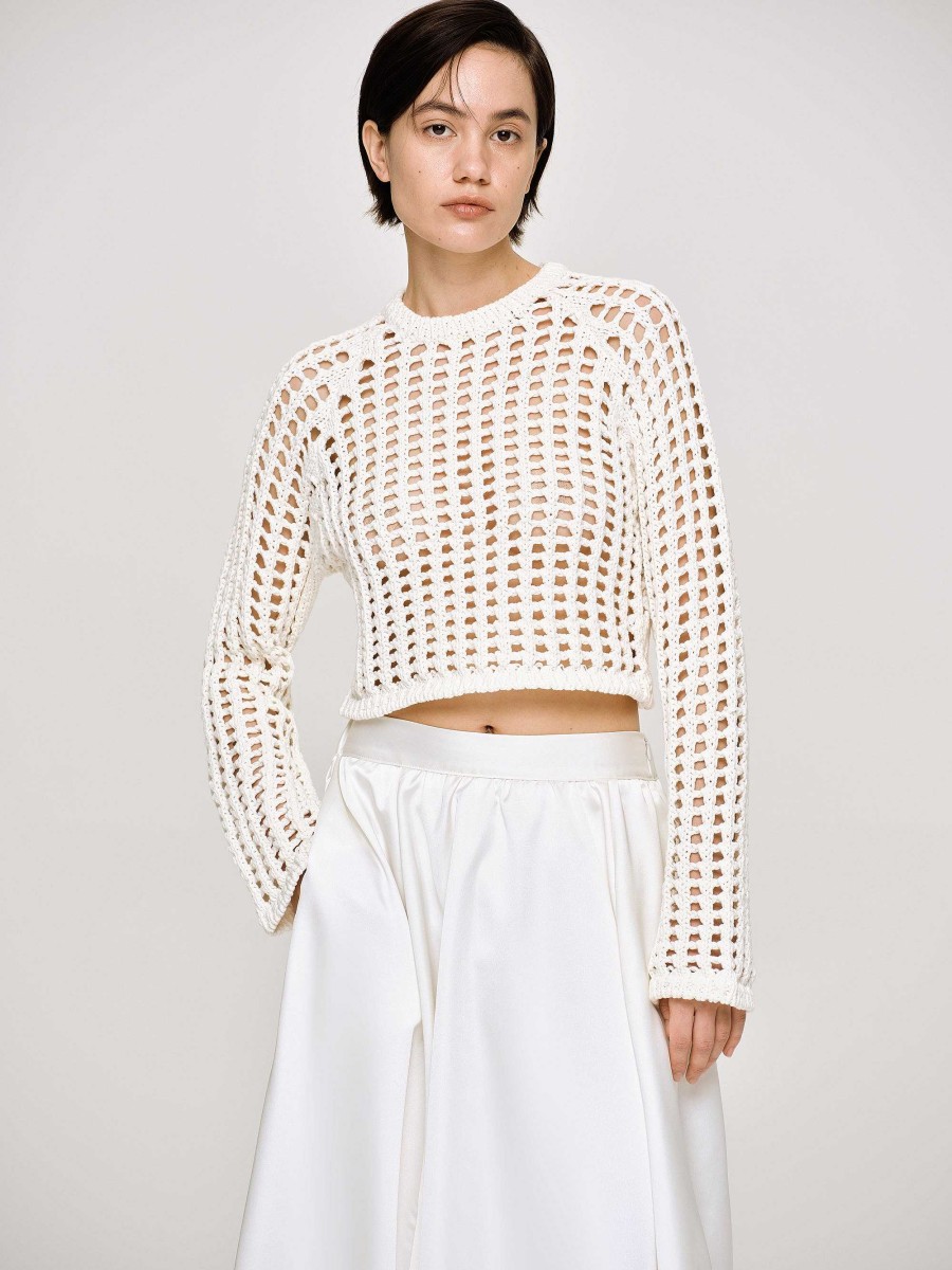 Source Unknown Reef Net Knit Top, Ivory