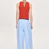 Source Unknown Wide-Leg Pintuck Trousers, Ice Blue