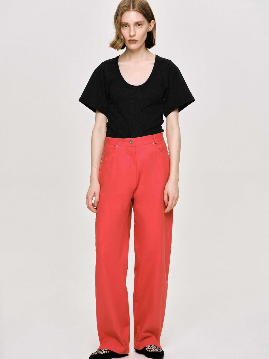 Source Unknown Barrel-Leg Pants, Red