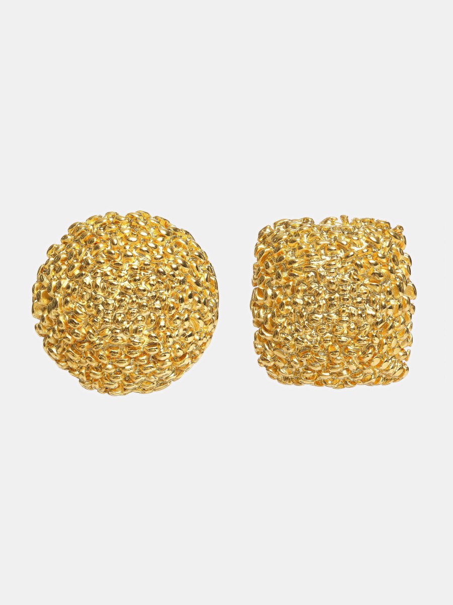 Source Unknown Mismatched Earrings, Gold