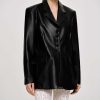 Source Unknown Faux Leather Button Jacket, Black