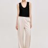 Source Unknown Satin-Crepe Pants, Champagne