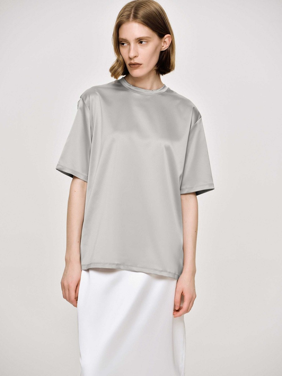 Source Unknown Satin T-Shirt, Silver