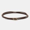 Source Unknown Double Thin Leather Belt, Brown