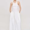 Source Unknown Amal Drop Waist Racer Tank Dress, White