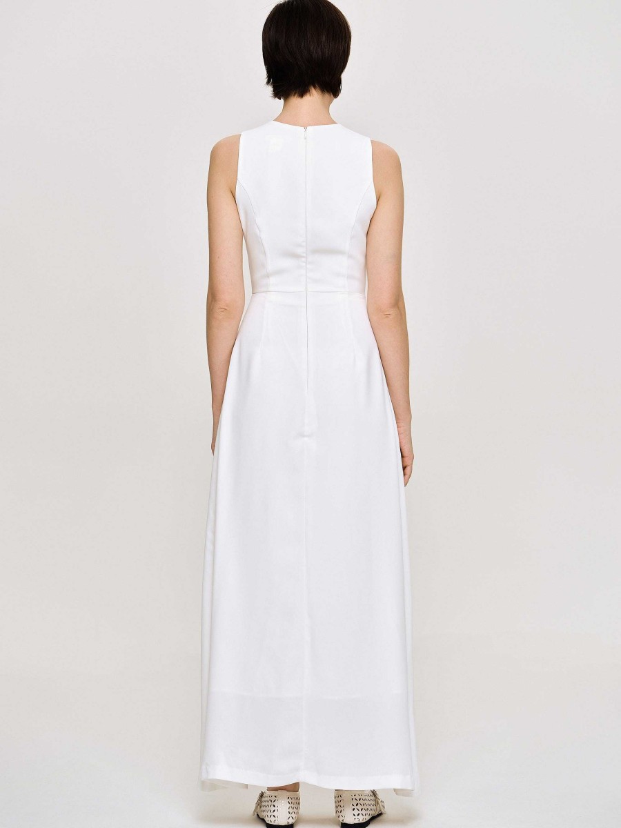 Source Unknown Fitted Maxi Dress, White