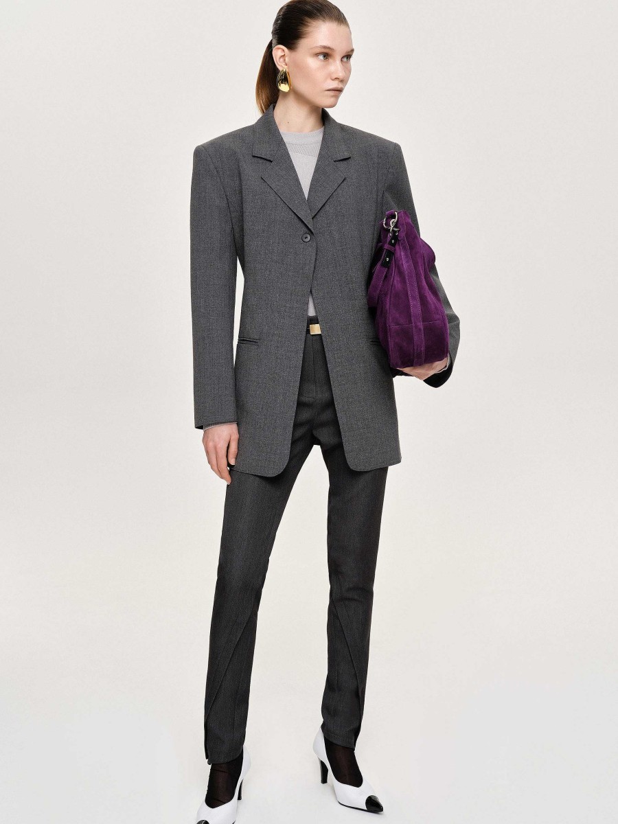 Source Unknown Single-Button Blazer, Charcoal