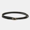 Source Unknown Double Thin Leather Belt, Black