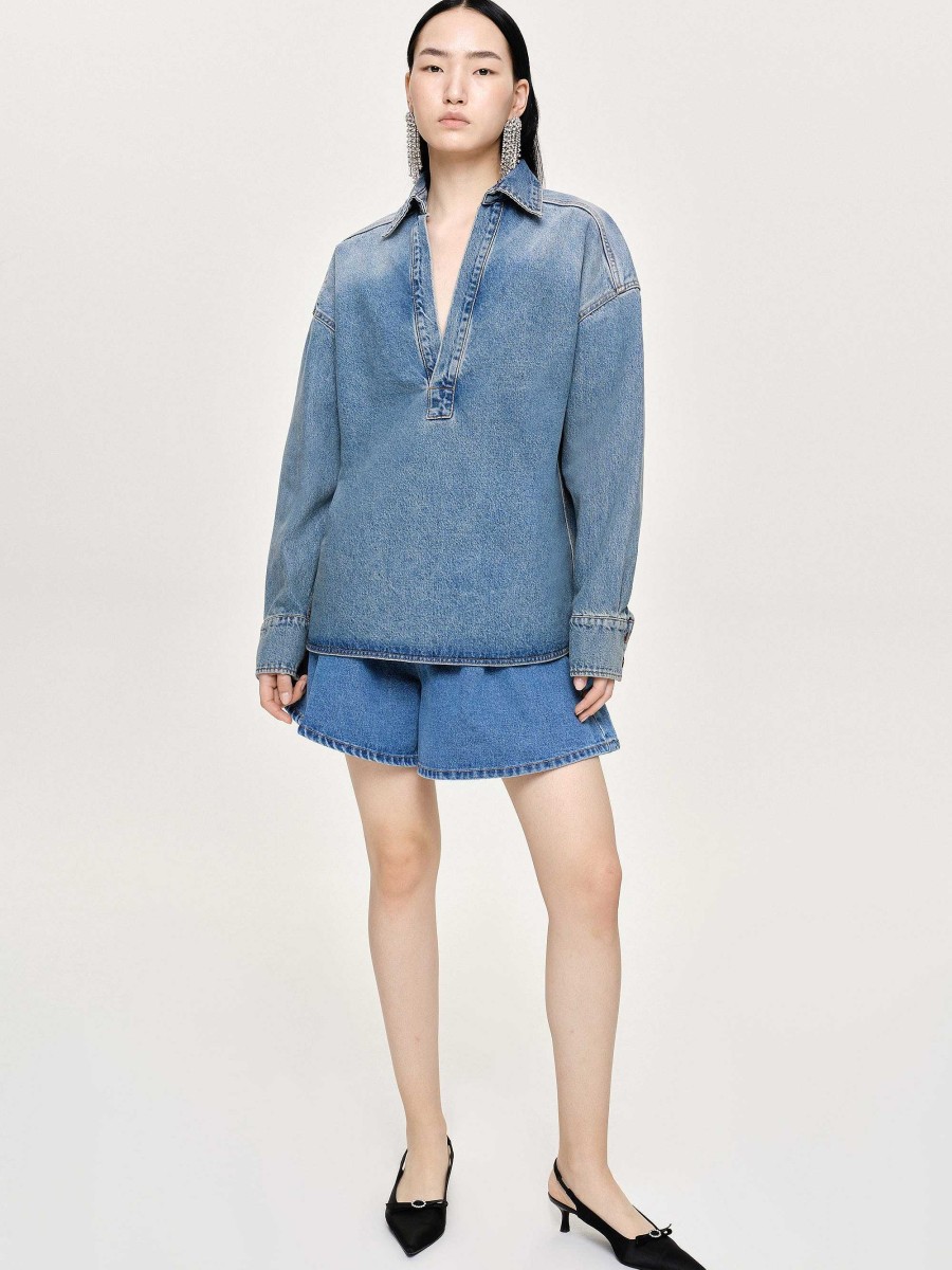 Source Unknown Oversized Denim Shirt, Tint Wash