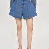 Source Unknown Flared Denim Shorts, Medium Blue