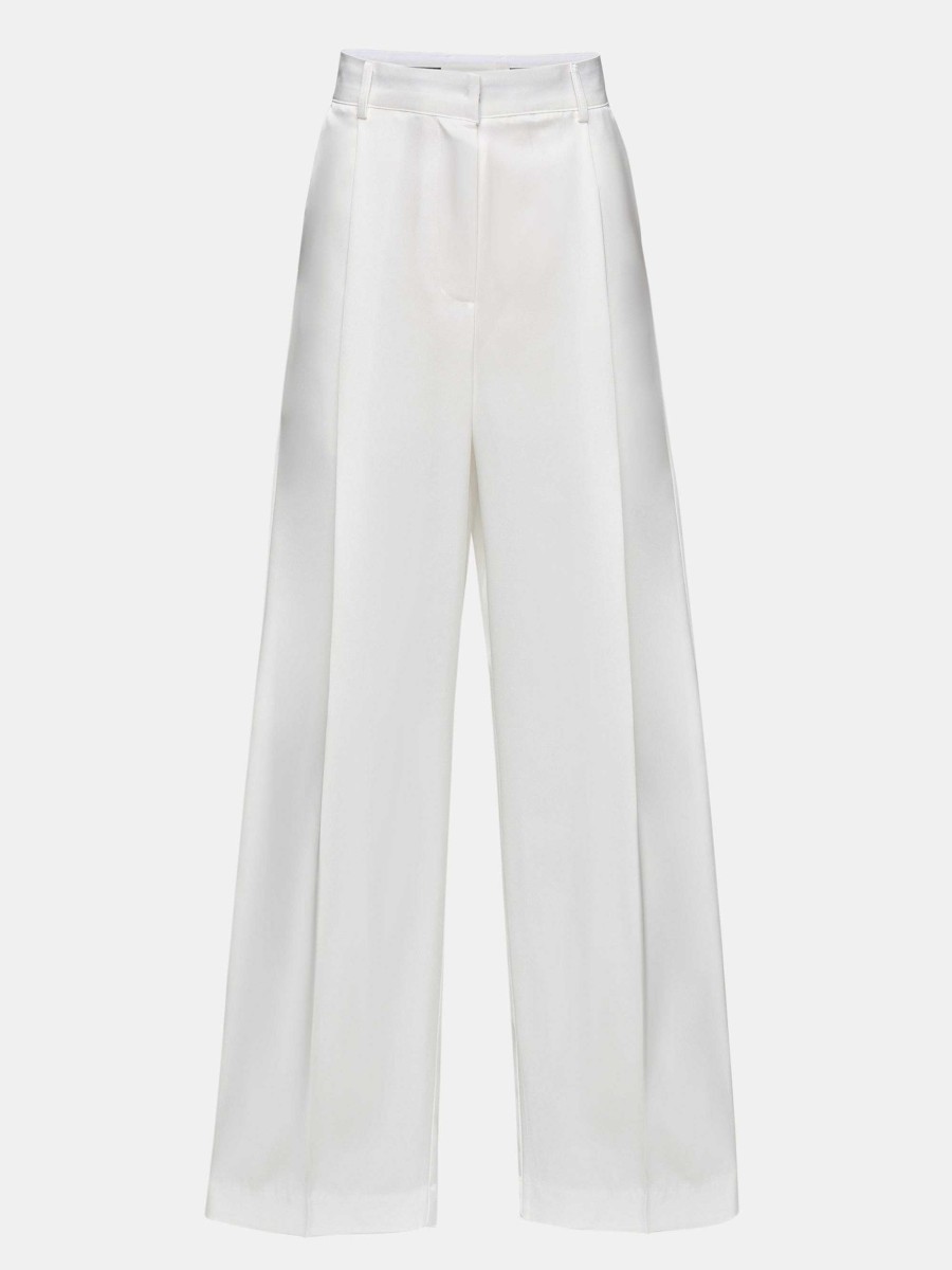 Source Unknown Taiamo Fluid Satin Trousers, White