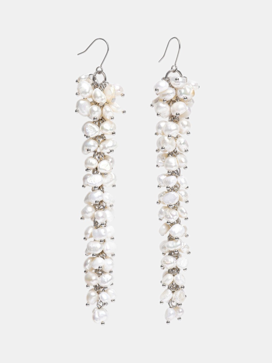 Source Unknown Pearl Drop Earrings, White