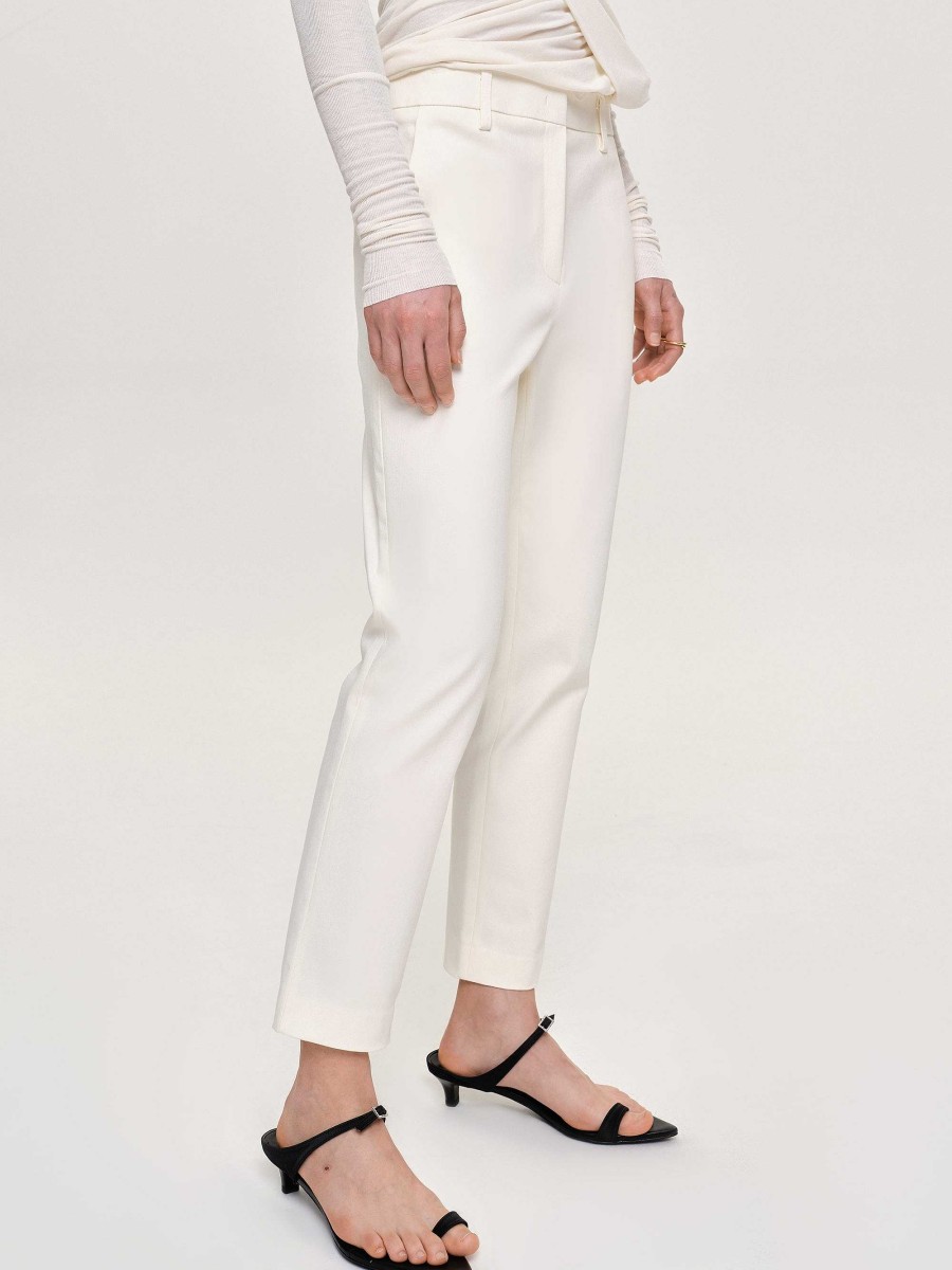 Source Unknown Straight Crop Cigarette Trousers, Ivory