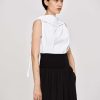 Source Unknown Scarf-Neck Top, White