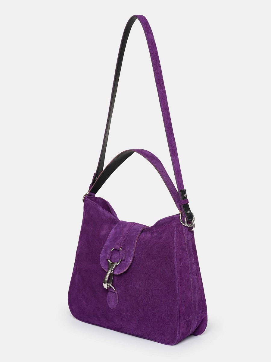 Source Unknown Suede Hobo Bag, Plum