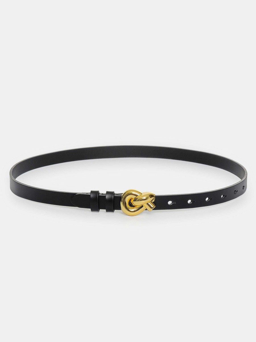 Source Unknown Twisted Knot Buckle Belt, Black