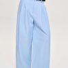 Source Unknown Wide-Leg Pintuck Trousers, Ice Blue