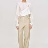 Source Unknown Gabardine Straight-Leg Trousers, Beige