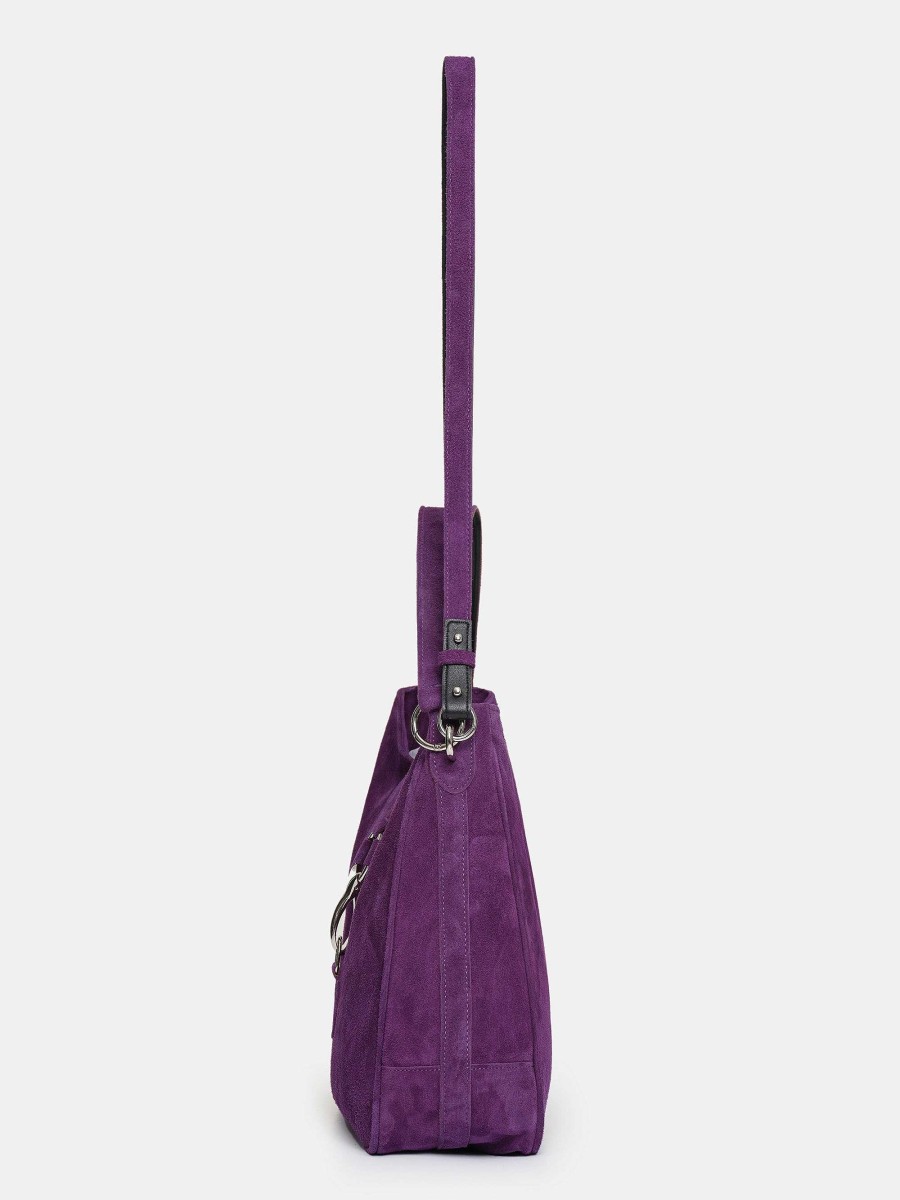 Source Unknown Suede Hobo Bag, Plum