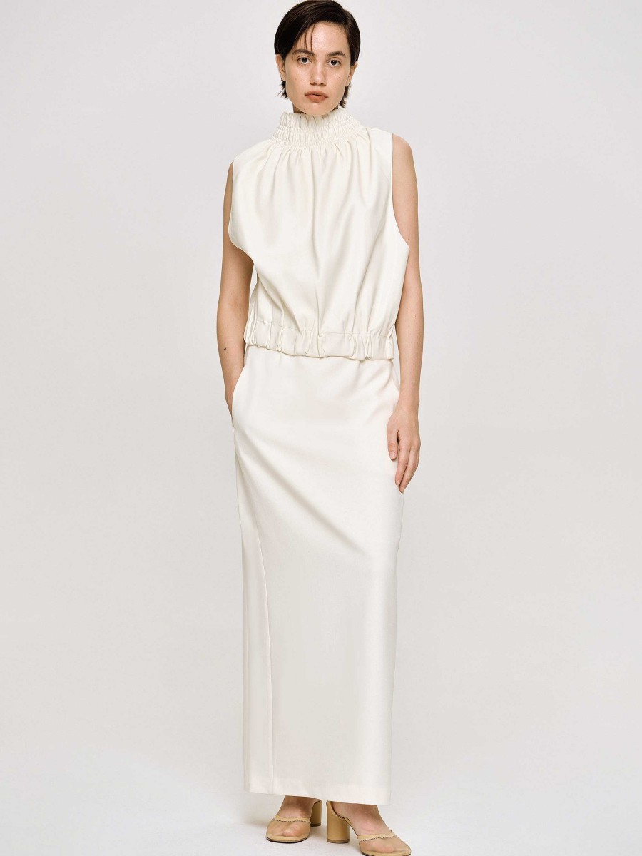 Source Unknown High Rise Fluid Skirt, Ivory