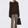 Source Unknown Becca Oversized High Roll Knit Pullover, Chocolate