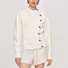 Source Unknown Offset Button Jacket, Cream