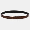 Source Unknown Croc-Effect Belt, Brown