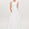 Source Unknown Drop Waist Ruched Dress, Off White