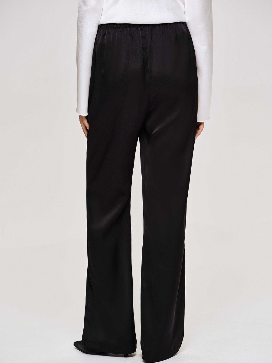 Source Unknown Satin-Crepe Pants, Black