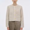 Source Unknown Mogador Shearing Wool Cardigan, Beige Melange