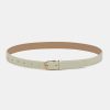 Source Unknown Croc-Effect Belt, Ivory