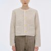 Source Unknown Mogador Shearing Wool Cardigan, Beige Melange