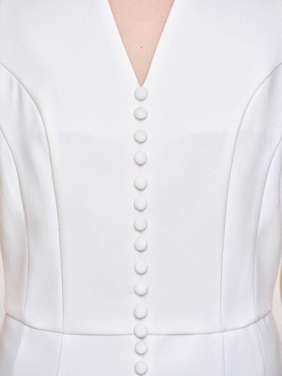 Source Unknown Flared Button Vest, White