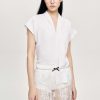 Source Unknown V-Neck Crepe Blouse, White