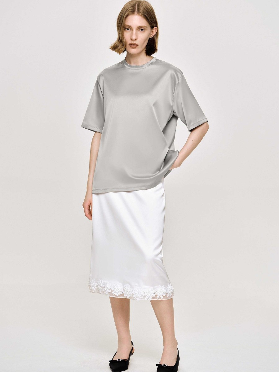 Source Unknown Satin T-Shirt, Silver