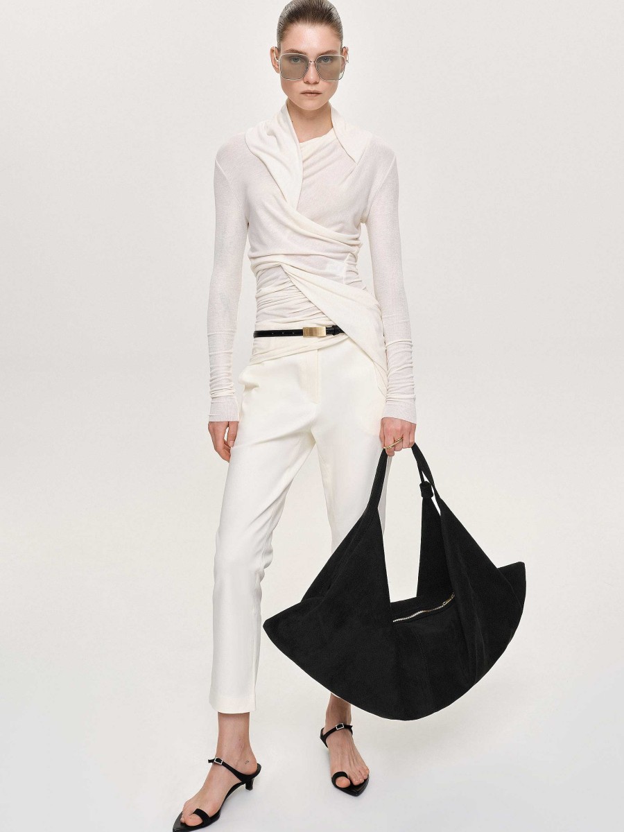 Source Unknown Straight Crop Cigarette Trousers, Ivory