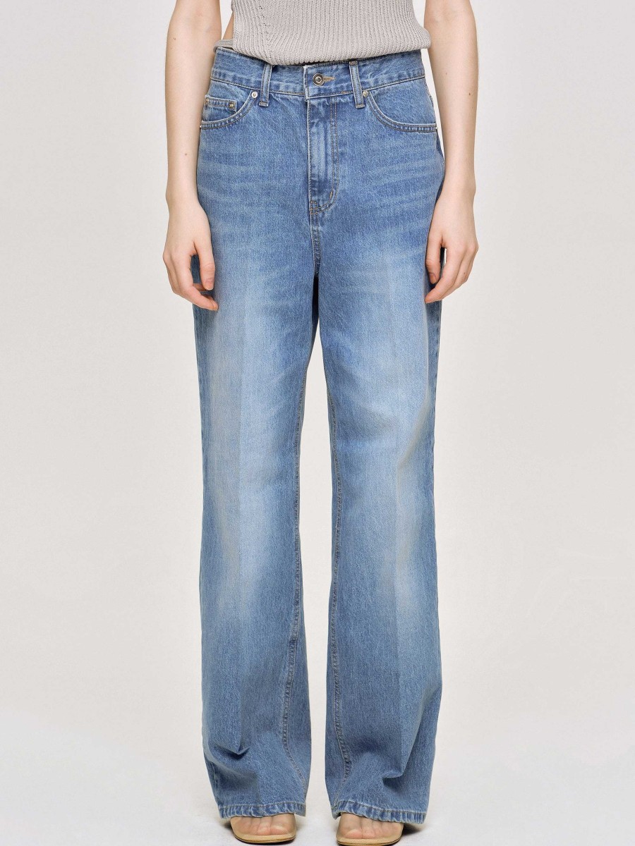 Source Unknown Relaxed Straight Jeans, Mid Wash