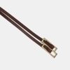 Source Unknown Double Thin Leather Belt, Brown