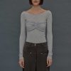 Source Unknown Slim Bustier Jersey Tee, Mist Grey